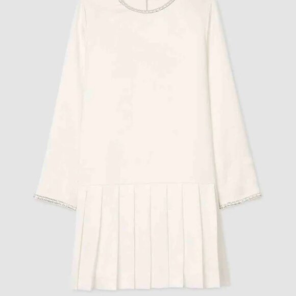 SANDRO SHORT SATIN-EFFECT BEADED DRESS (NWT) - Picture 4 of 4